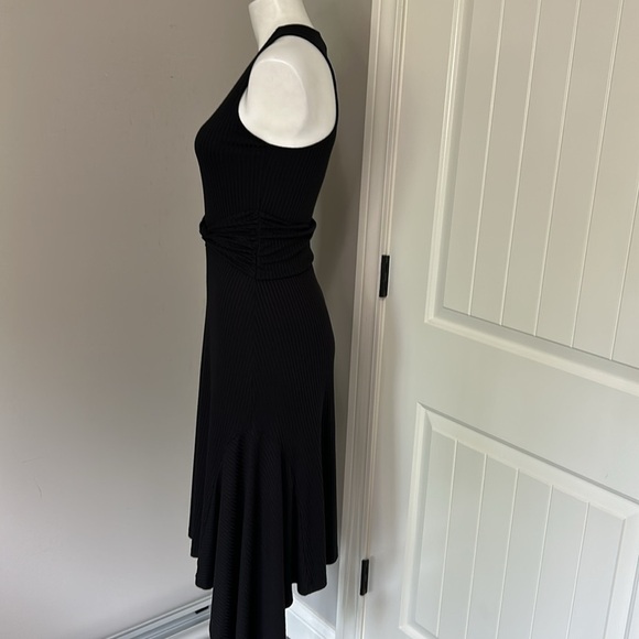 Anthropologie Sleeveless Ribbed Handkerchief Hem Midi Dress in Black Size S - Picture 7 of 15